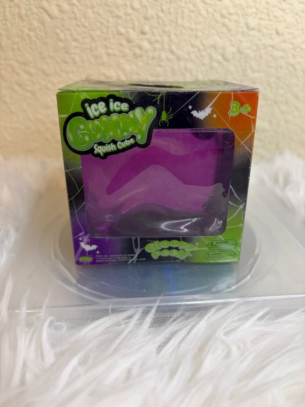 PPNC Ice Ice Gummy Purple Bat Squish Cube Halloween Sensory Toy NIB